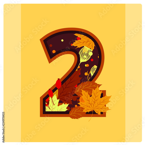 Autumn number two, vector illustration