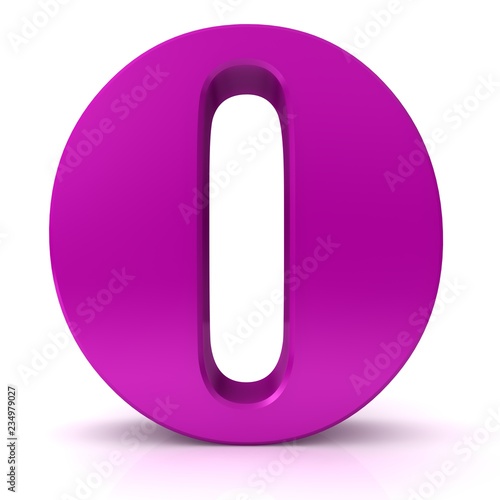 letter O 3d sign pink zero