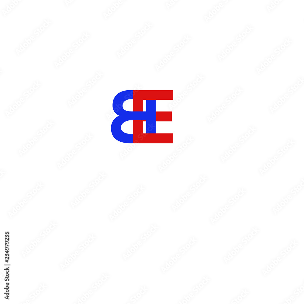 Letter BE Red and Blue Letter BE Red and Blue