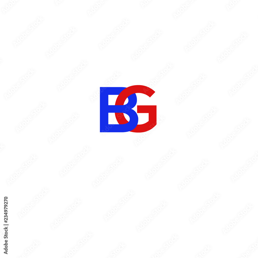 Letter BG Red and Blue Letter BG Red and Blue