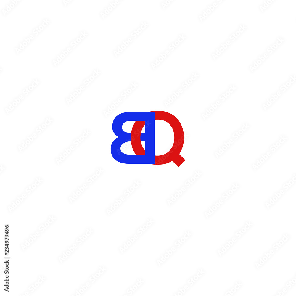 Letter BQ Red and Blue Letter BQ Red and Blue