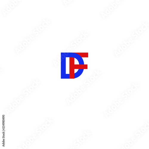Free Download Letter DF Red and Blue - GFXLoad