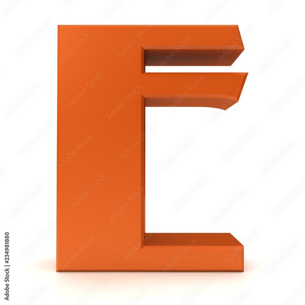letter e orange 3d sign letter e orange 3d sign