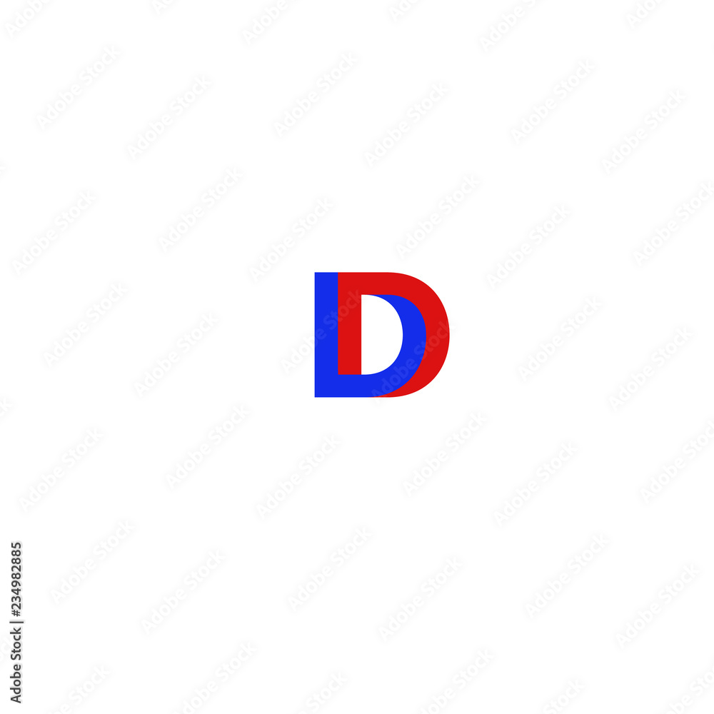 Letter DD Blue and Red Letter DD Blue and Red