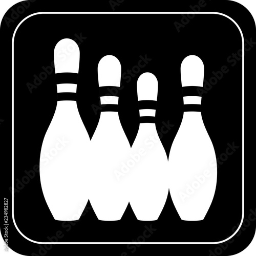 Bowling. Skittles and a ball. Vector poster logo.