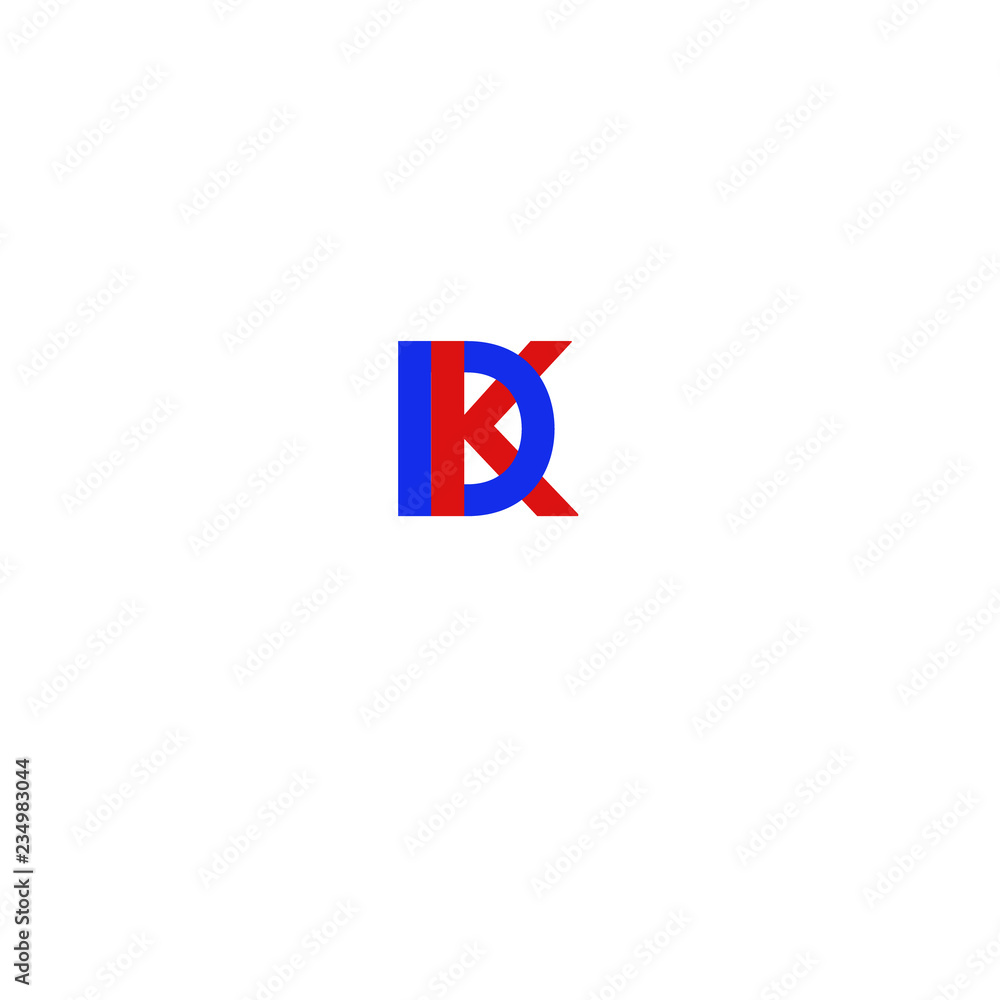 Letter DK Blue and Red Letter DK Blue and Red