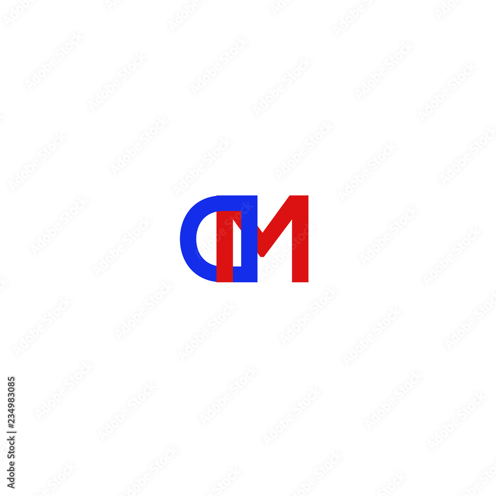 Letter DM Blue and Red Letter DM Blue and Red