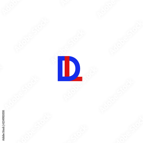 Letter DL Blue and Red