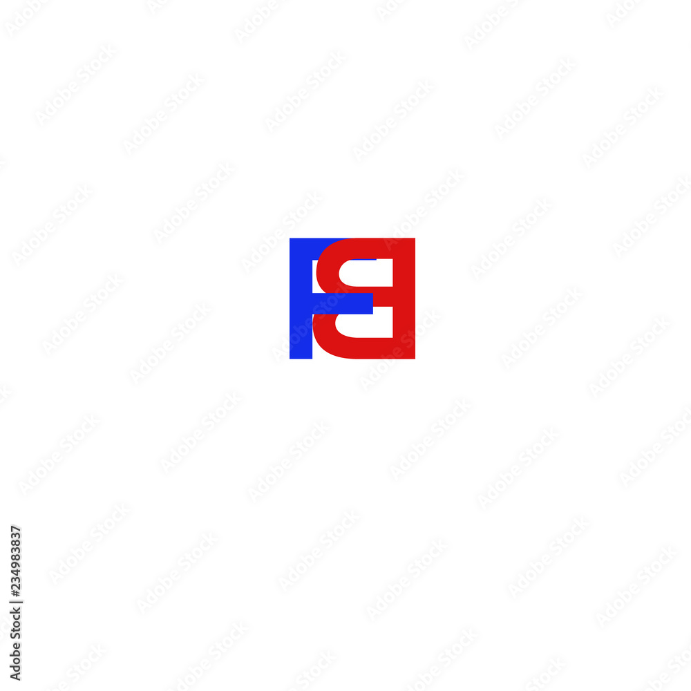 Letter FB Blue and Red Letter FB Blue and Red