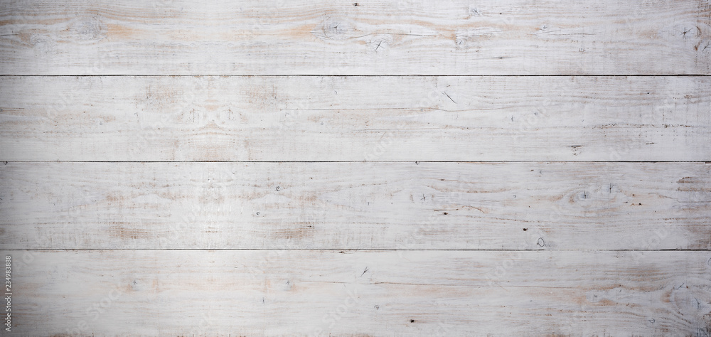 White wood surface panoramic screen texture. Natural pine light background. Whitewashed wooden board background White wood surface panoramic screen texture. Natural pine light background. Whitewashed wooden board background