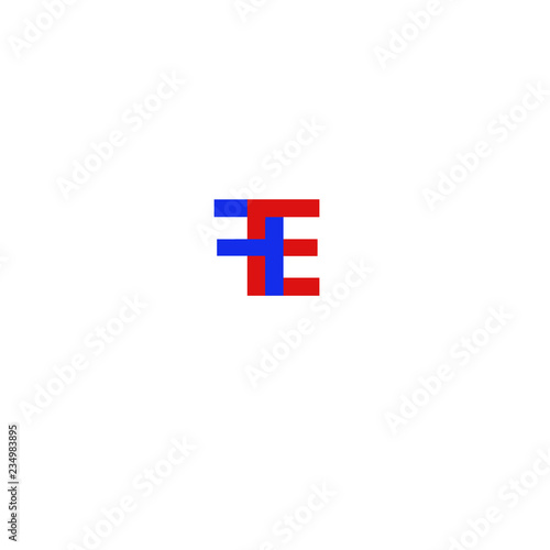 Letter FE Blue and Red