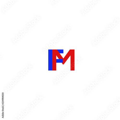 Letter FM Blue and Red