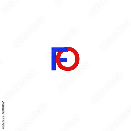 Letter FO Red Blue