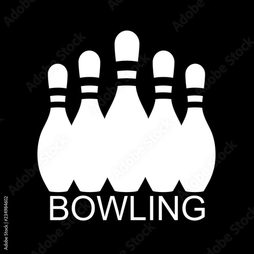 Bowling. Skittles and a ball. Vector poster logo.