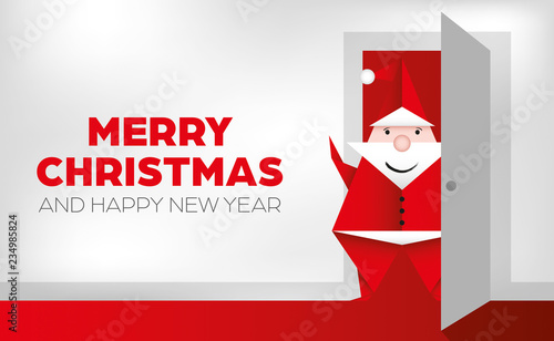 Santa Claus comes home for Christmas flyer template
