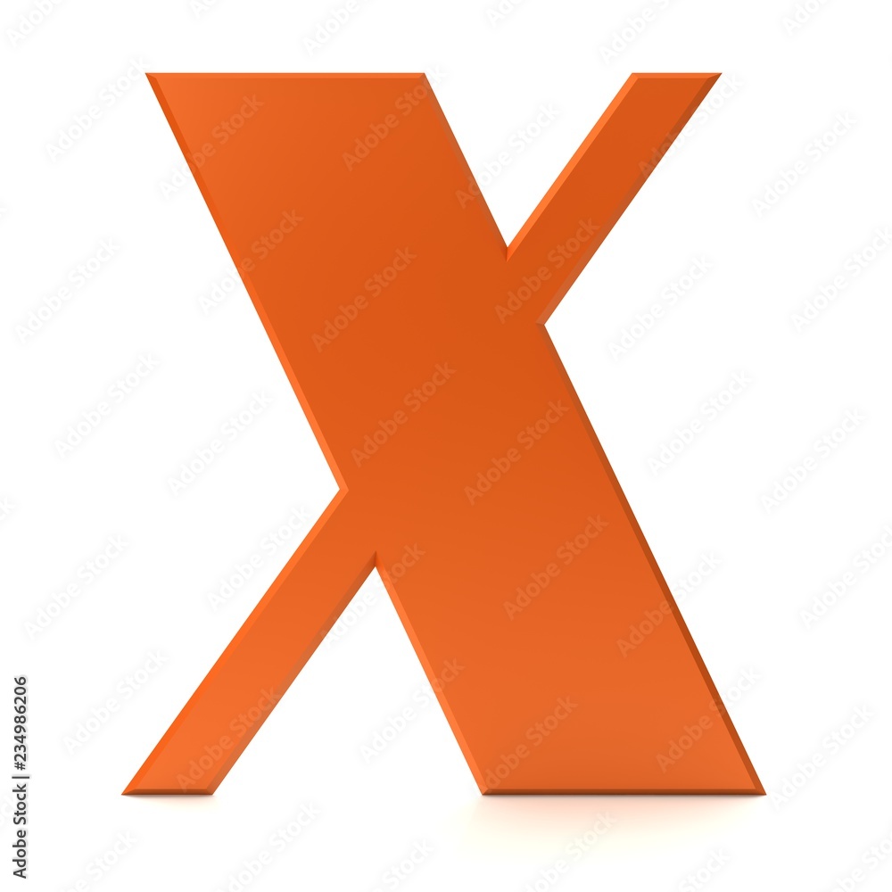 letter X orange 3d sign letter X orange 3d sign