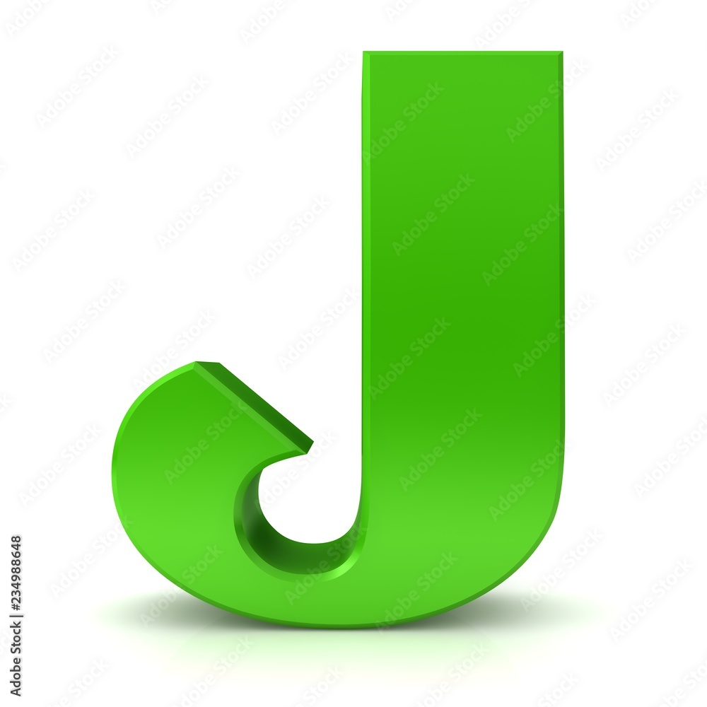 The Letter J In Green