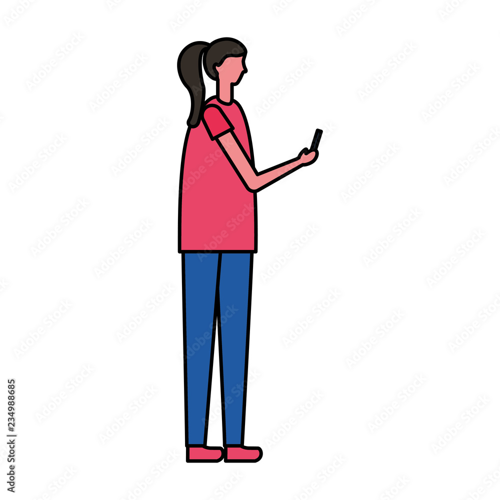 woman using mobile device