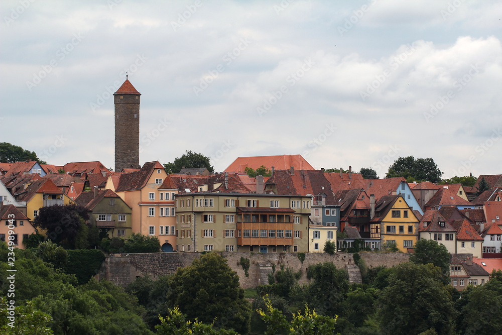 Town of Rothenburg ob der Tauber, Germany. Panorama of the city