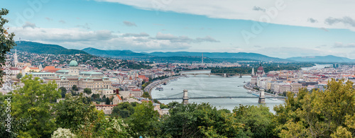 Budapest bridge skyline panorama
