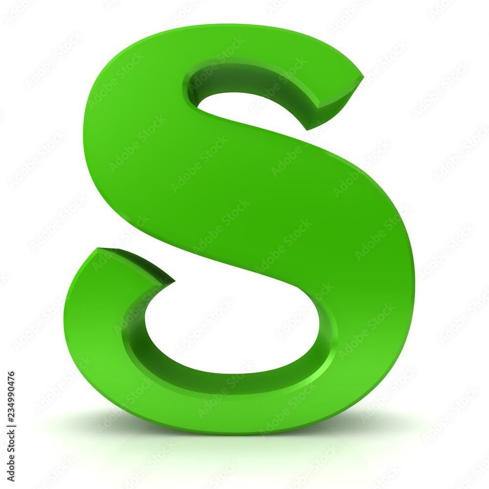 letter s green alphabet sign 3d render letter s green alphabet sign 3d render