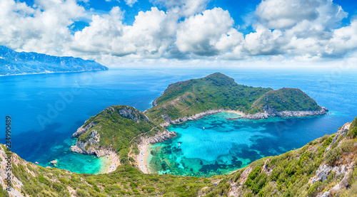 Fototapeta Naklejka Na Ścianę i Meble -  Aerial view of  Porto Timoni, Afionas region, Corfu