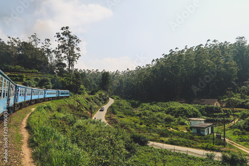 Street next to the most beautiful train ride. Railway from Kandy to Ella  Sri Lanka