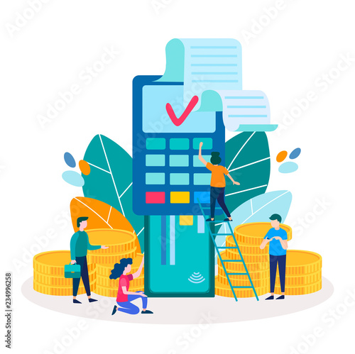 Debit credit card into POS point of sales terminal.