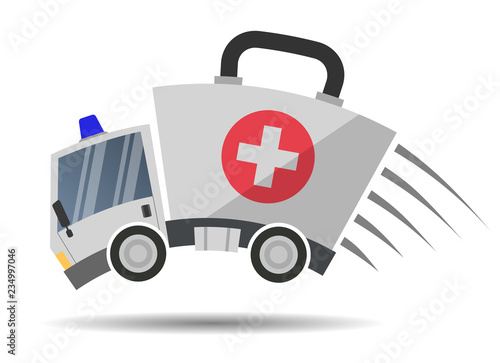 Ambulance car emergency auto as first aid kit