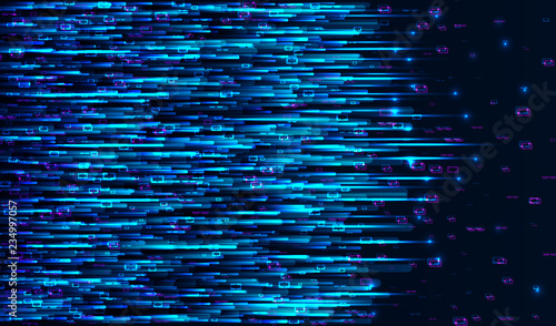 Matrix data stream design. Electronic signal. Machine learning. Complex data threads in form of head side view and binary data. Matrix code.  Cryptographic, hacking. Separation of a digital signal.