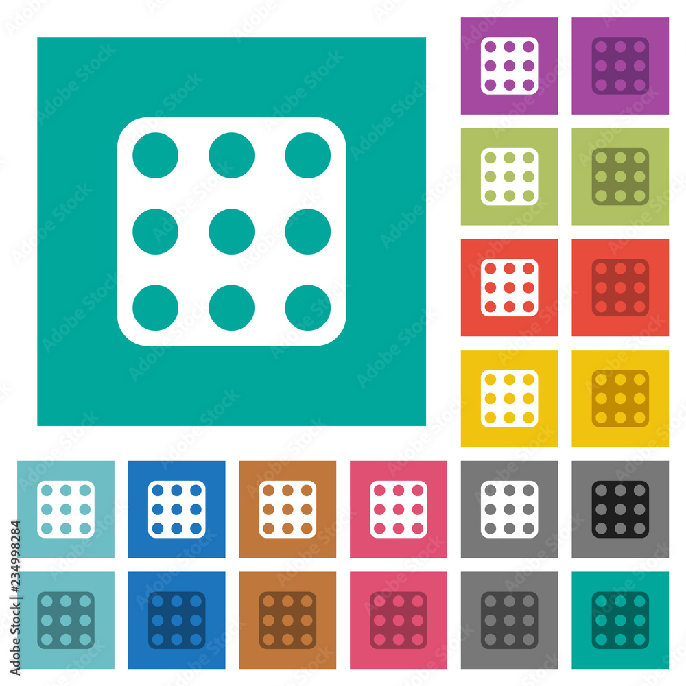 Domino nine square flat multi colored icons Domino nine square flat multi colored icons