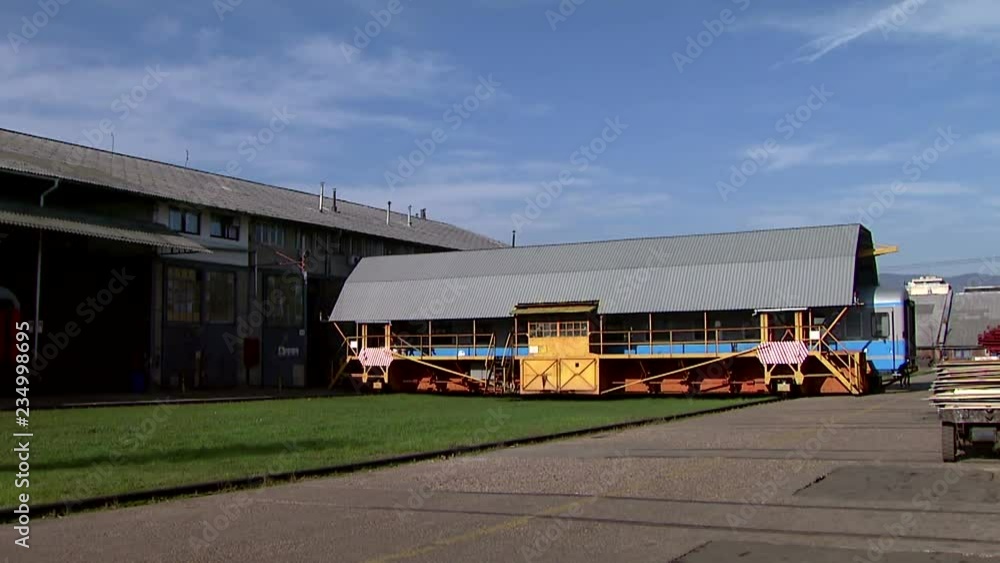 Trains production. In the factory for the production of trains Trains production. In the factory for the production of trains
