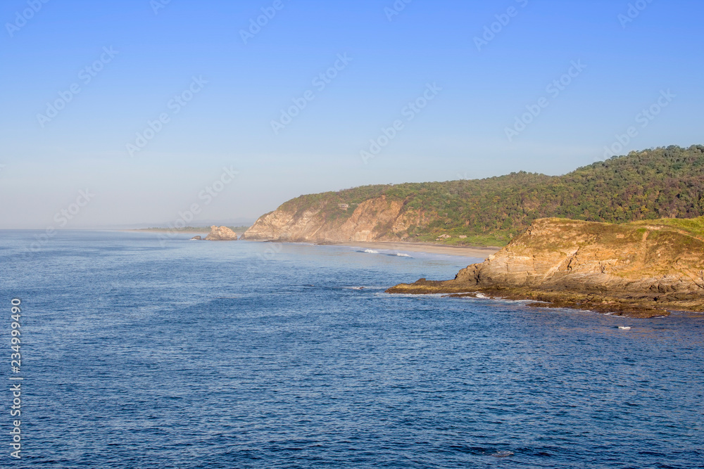 majestic view of the beaches and the trails of punta cometa, Oaxaca Mexico
