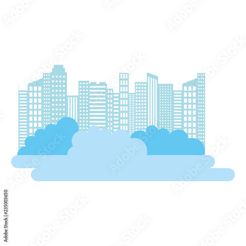 city buildings skyscraper bushes silhouette