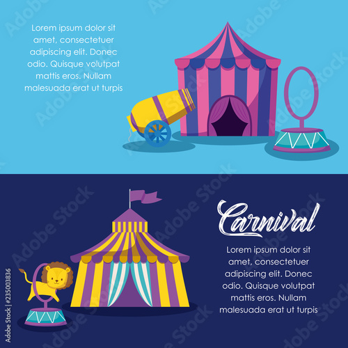 circus tents with cannon and ring