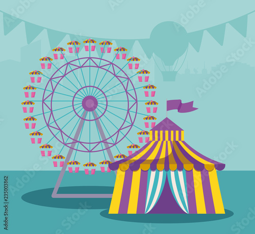 circus tent with panoramic wheel