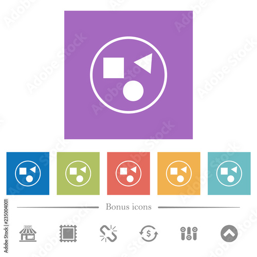 Grouping elements flat white icons in square backgrounds