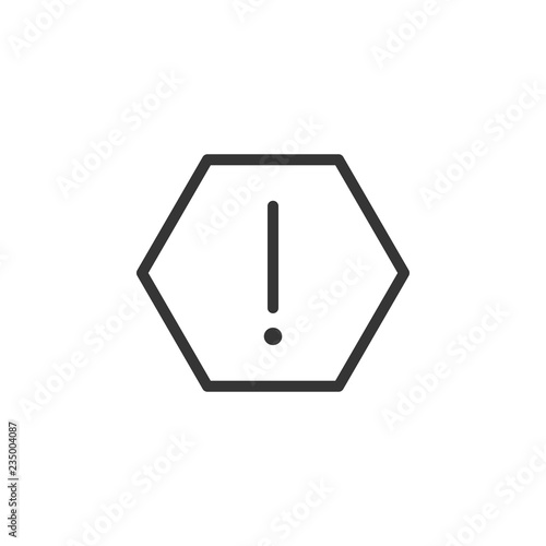 Danger warning sign icon. Outline icon on white background. Danger warning sign Silhouette. Web site, page and mobile app design vector element.