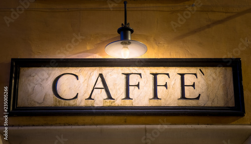 Coffee sign in retro style - Italy photo