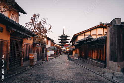 Kyoto street at dawn photo