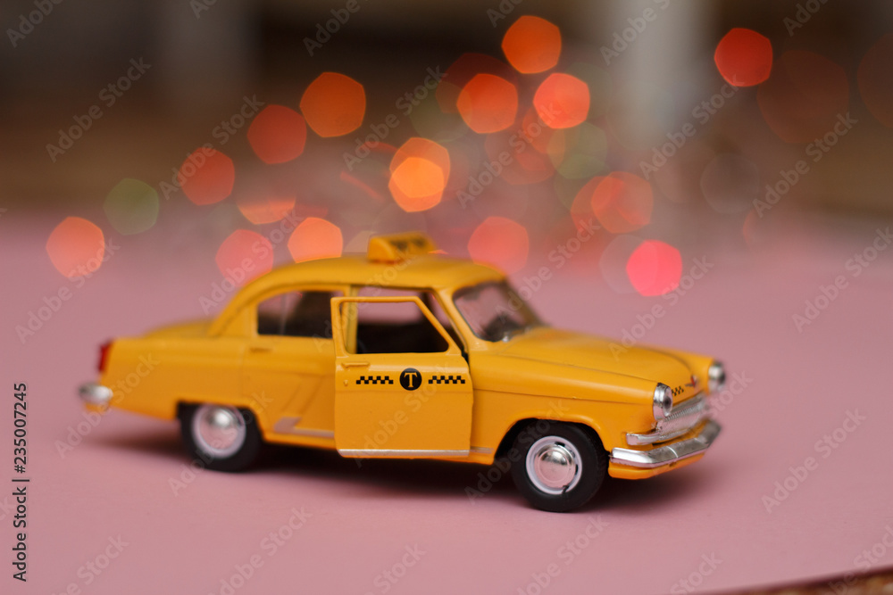 taxi toy car . background