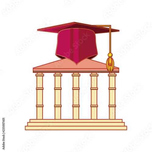 structure academy with hat graduation