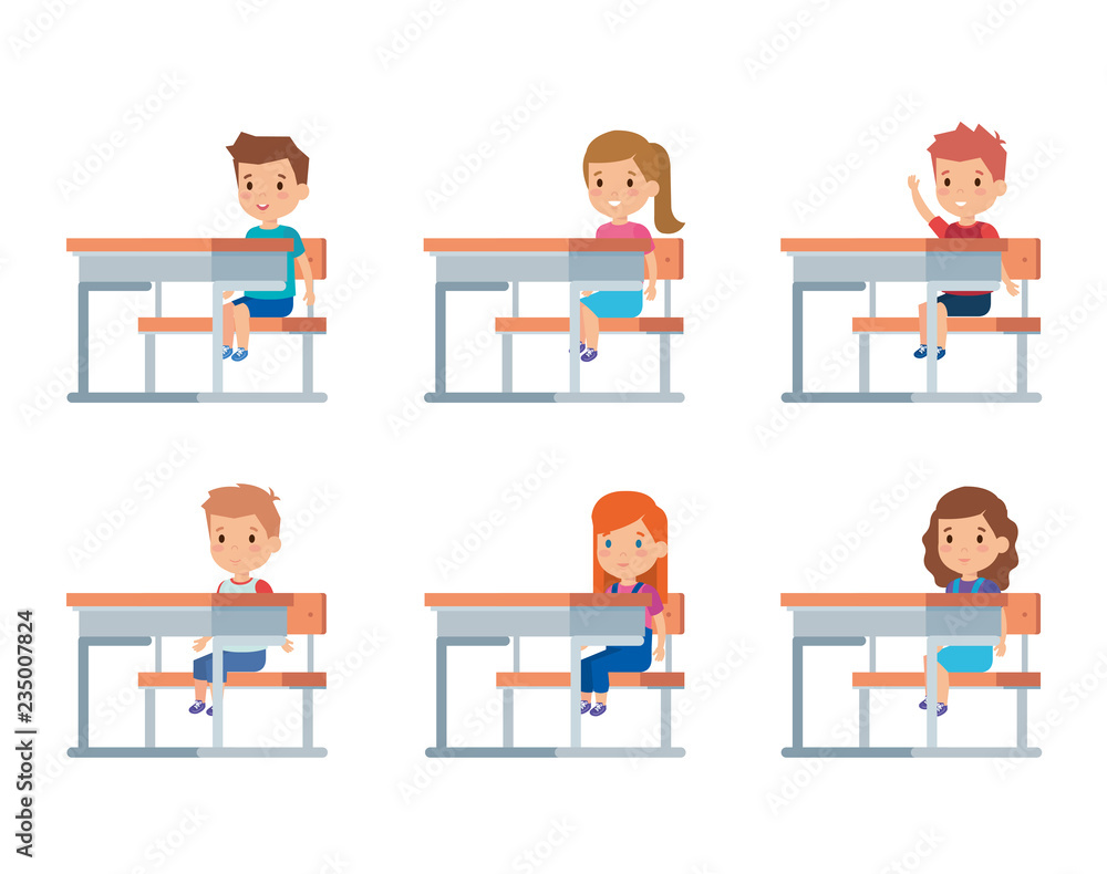 Kids with classroom tables design Kids with classroom tables design