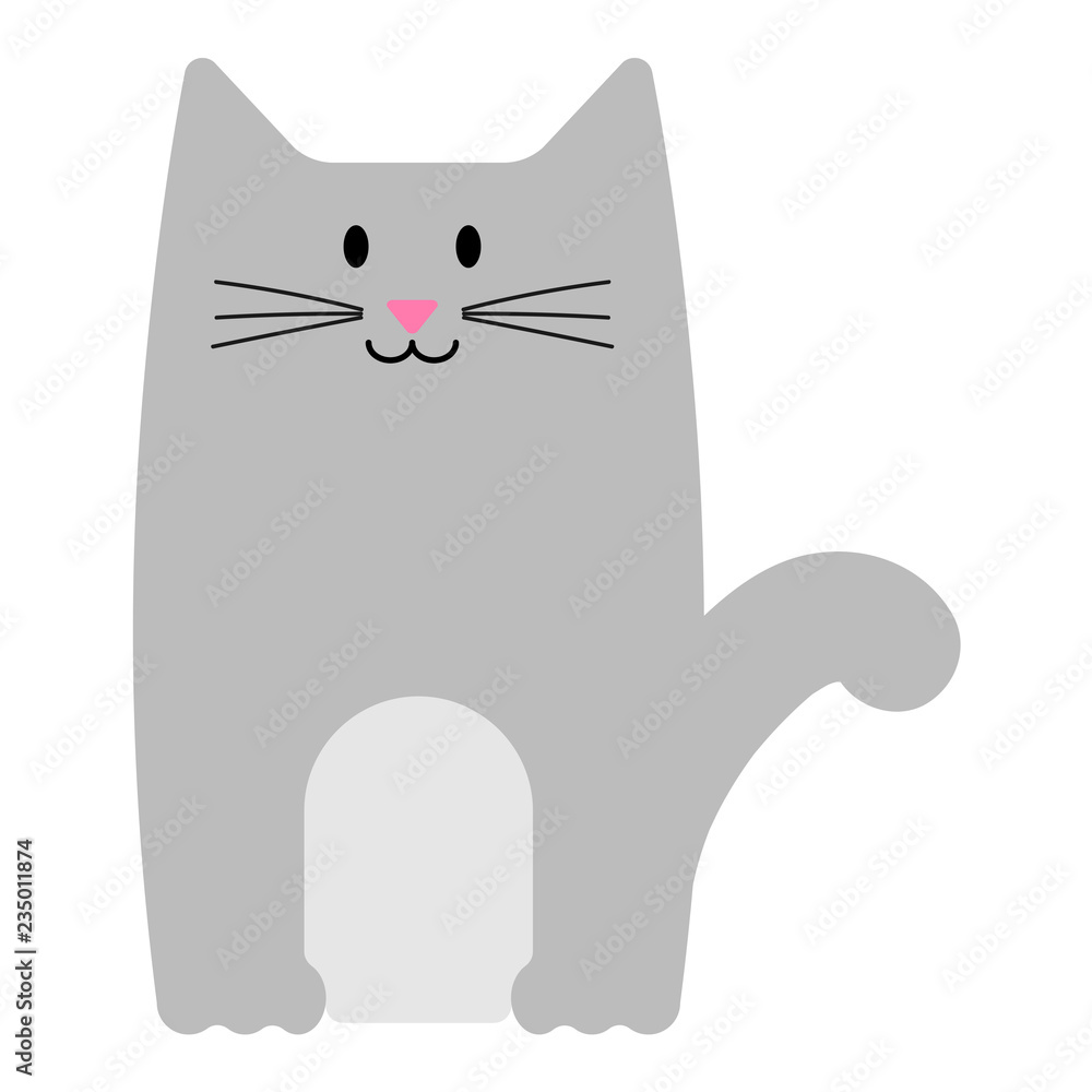 Vector illustration of a cartoon cat on a white background Vector illustration of a cartoon cat on a white background