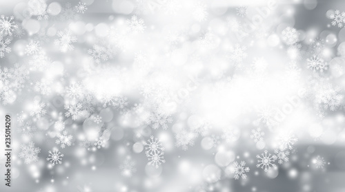 white blur abstract background. bokeh christmas blurred beautiful shiny Christmas lights. Snow background. © ooddysmile
