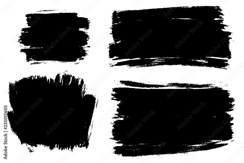 Vector set of hand drawn brush strokes, stains for backdrops. Monochrome design elements set. Black color artistic hand drawn backgrounds various shape. Vector set of hand drawn brush strokes, stains for backdrops. Monochrome design elements set. Black color artistic hand drawn backgrounds various shape.