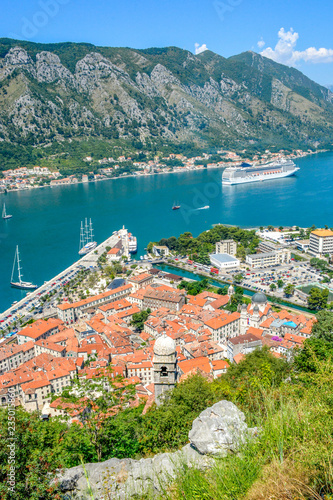 The Kotor bay is the notable landmark, that boasts beautiful landscapes, cozy beaches and medieval architecture of its old towns and villages, Montenegro.