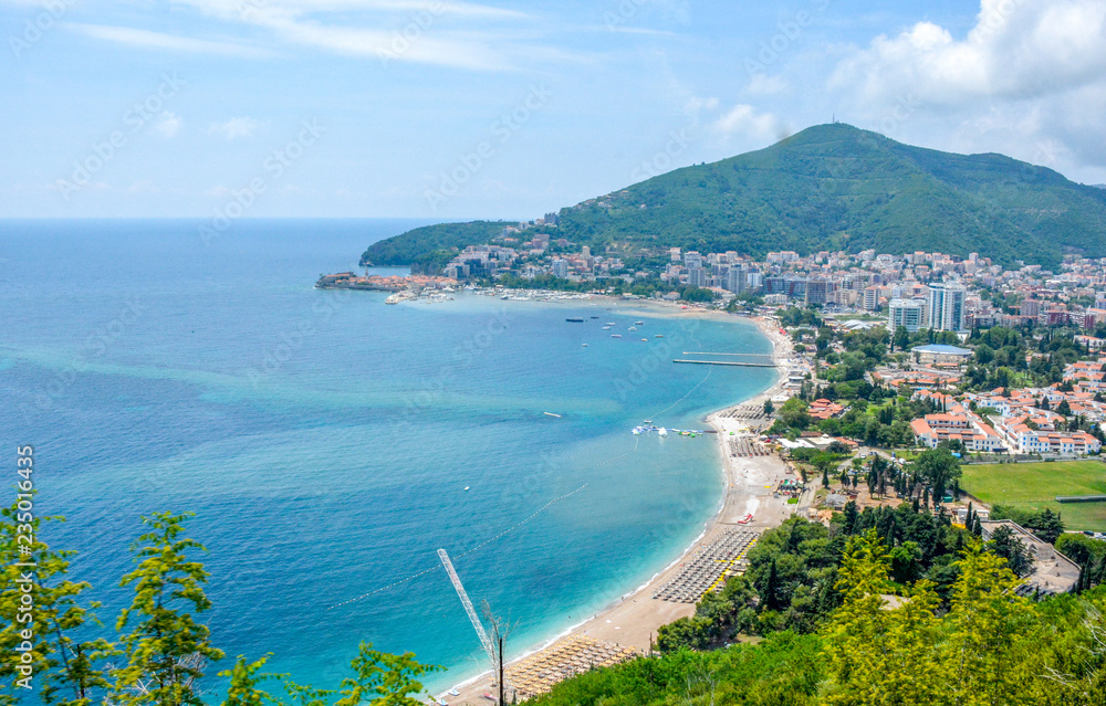 View of the Gulf of the Adriatic Sea near the town of Budva, the famous tourist resort of Montenegro. View of the Gulf of the Adriatic Sea near the town of Budva, the famous tourist resort of Montenegro.
