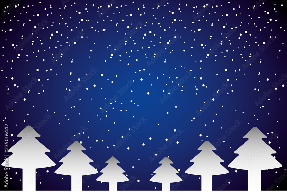 Fototapeta premium winter ladscape snow tree forest