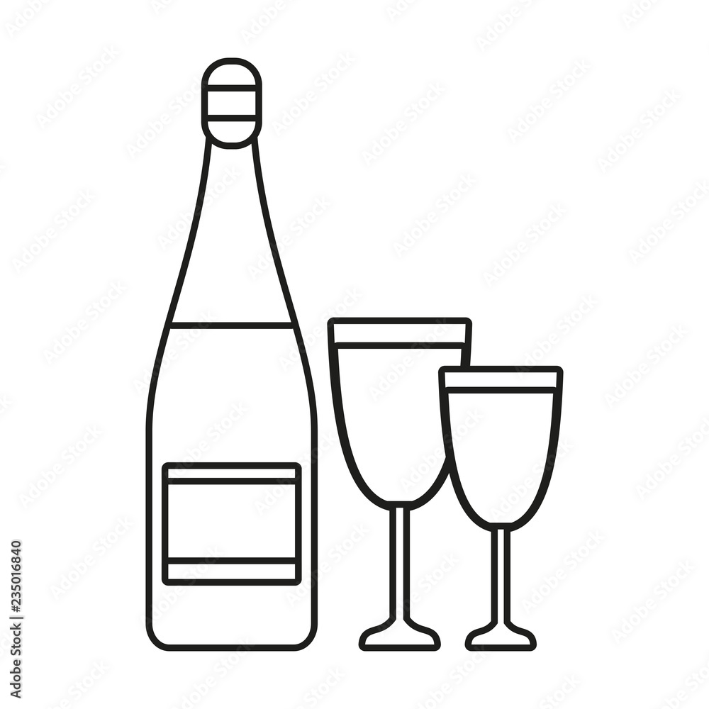 bottle and cups of champagne bottle and cups of champagne